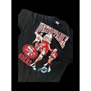 Vintage 80's San Francisco 49ers Unstoppable Joe Montana T Shirt Sz XL AOP